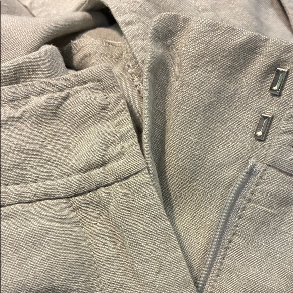 Eileen Fisher beige Linen wide-leg capris / culottes. B5 - Picture 6 of 6